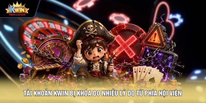 Tài khoản KWIN bị khóa do nhiều lý do từ phía hội viên